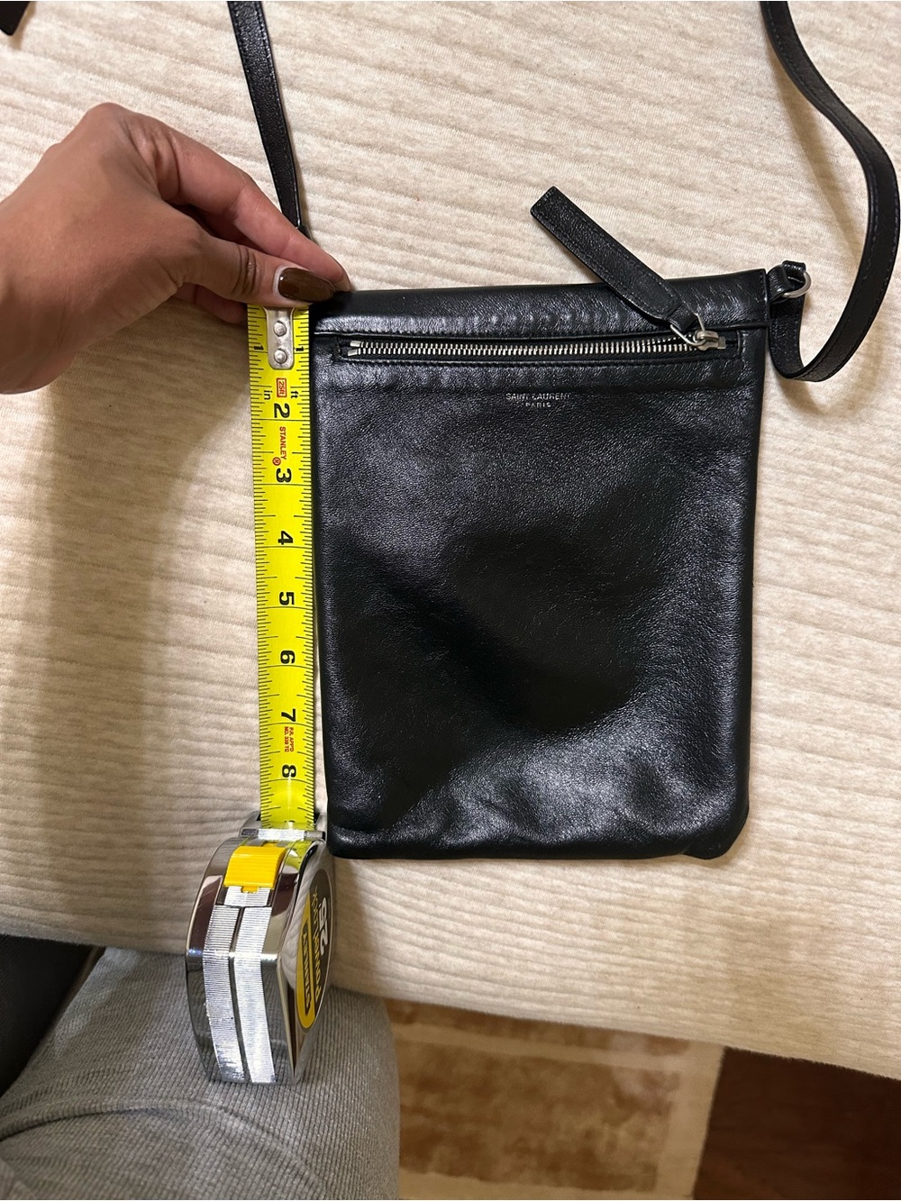 Saint Laurent Black Leather Crossbody Pouch
